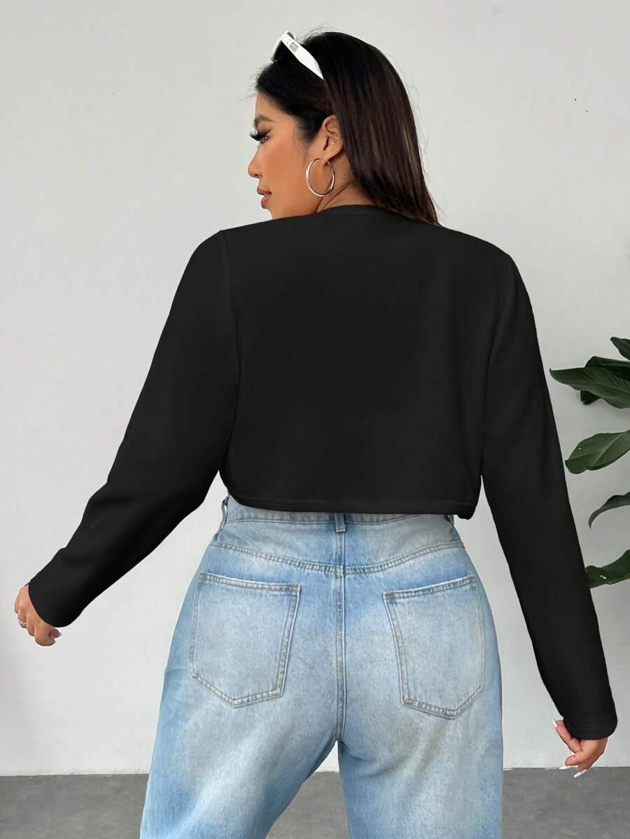 SHEIN CZARNE BOLERKO Z DŁUGIM RĘKAWEM S06__48