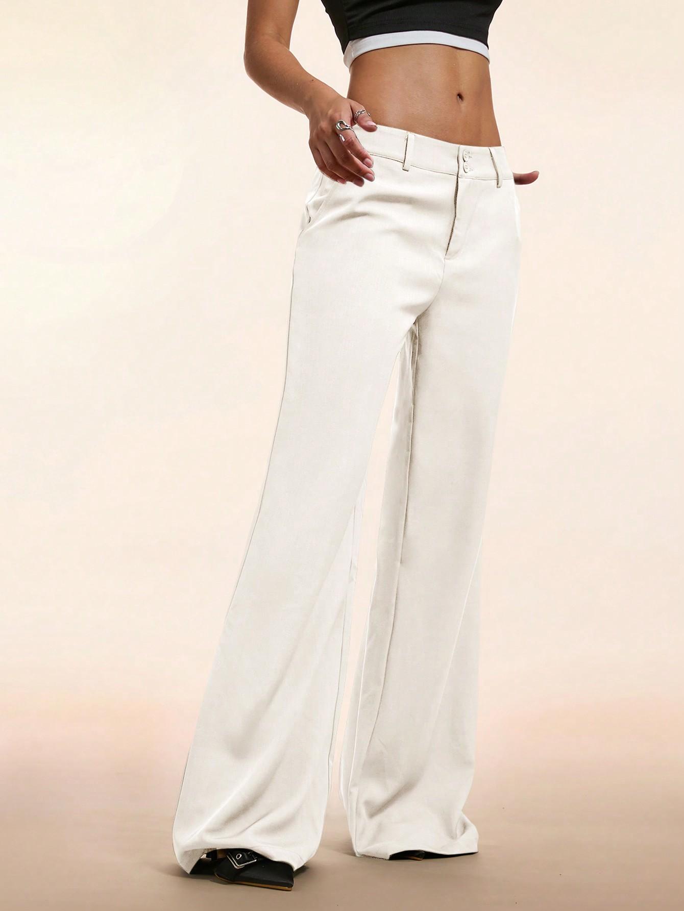 SHEIN ECRU SPODNIE PROSTA NOGAWKA S06__S