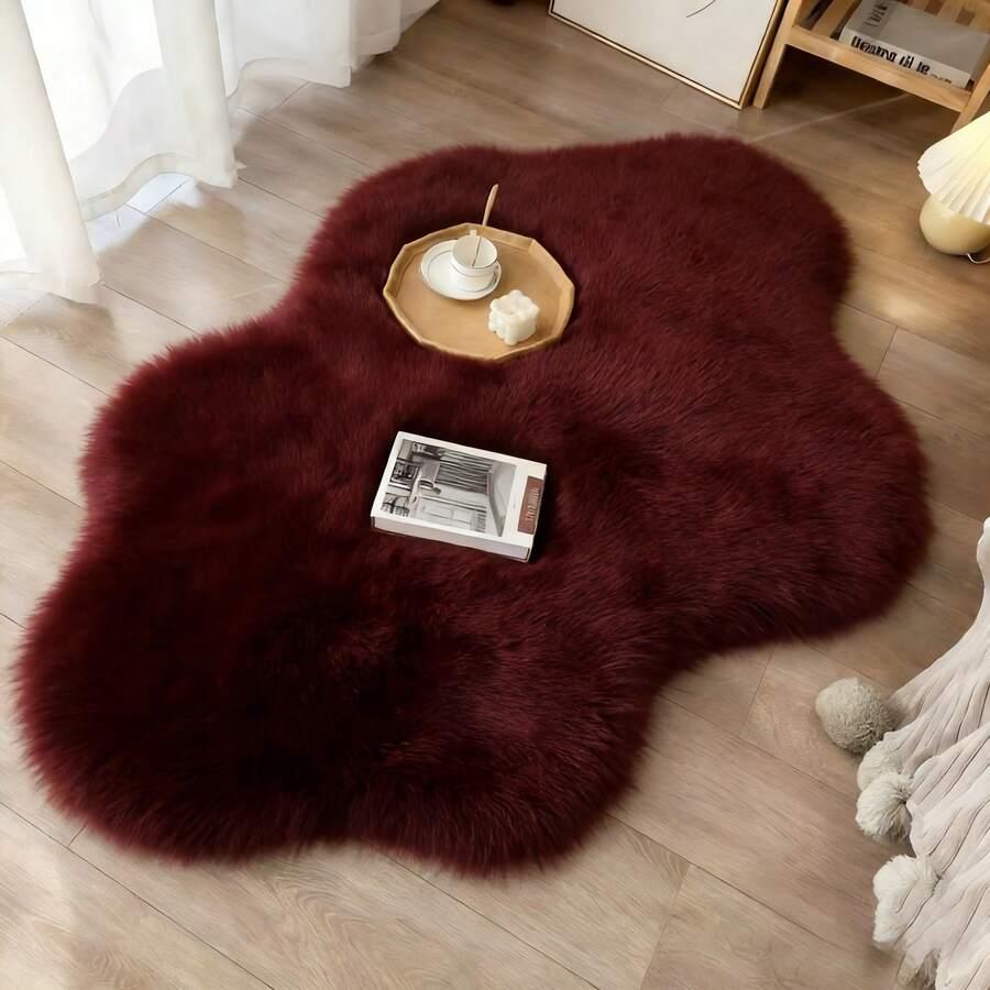 SHEIN CZERWONY FUTRZANY DYWAN S07__80X120