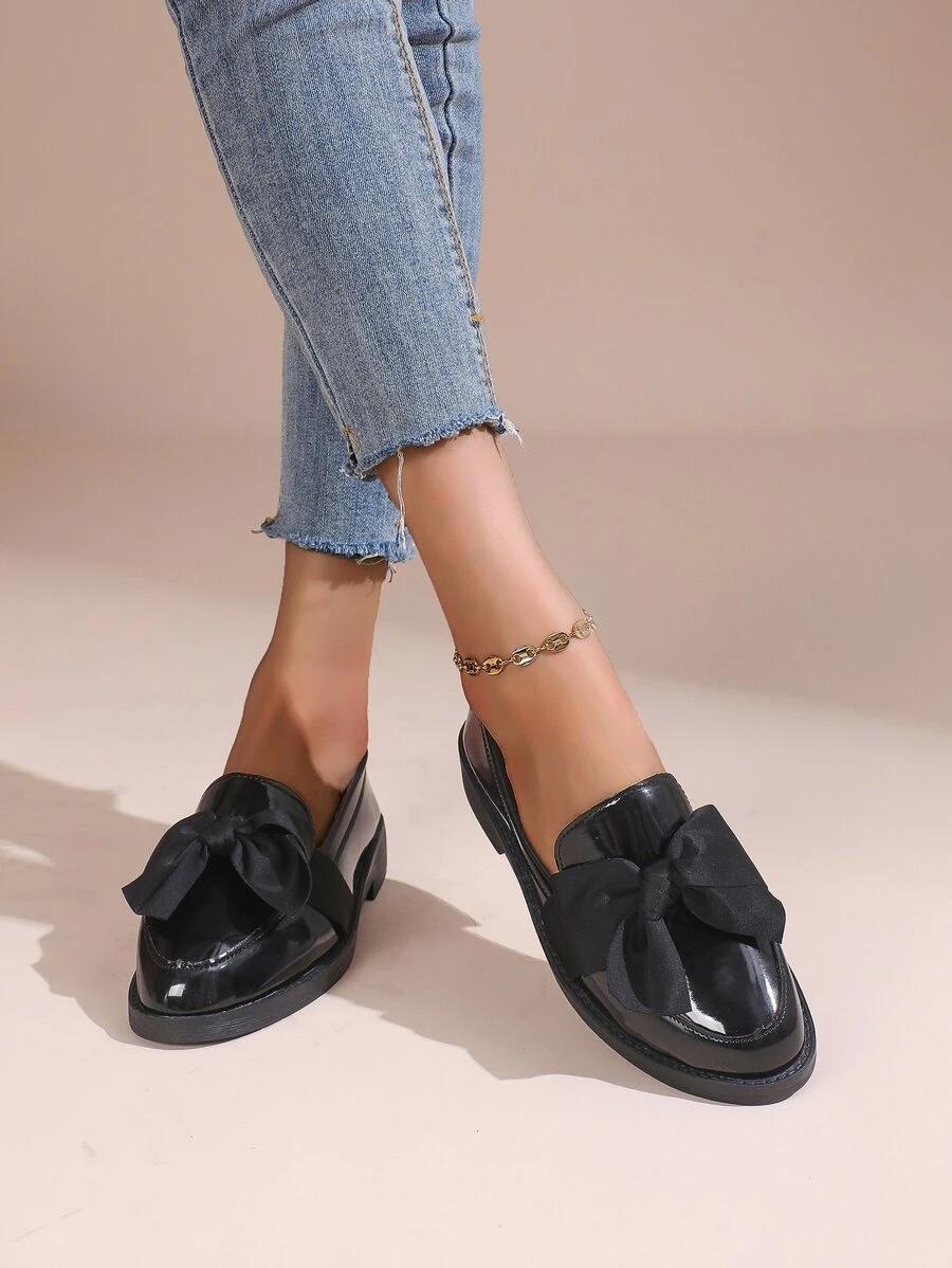 SHEIN CZARNE MOKASYNY KOKARDA S06__36,5