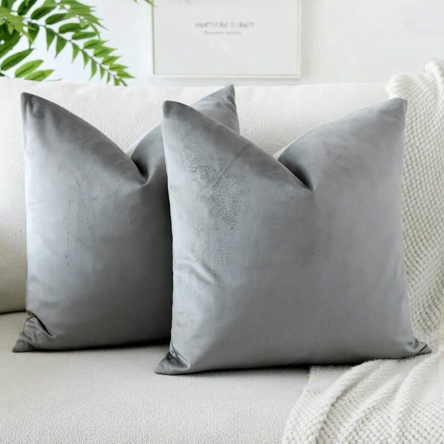 SHEIN SZARA POSZEWKA NA PODUSZKĘ S07__55X55CM
