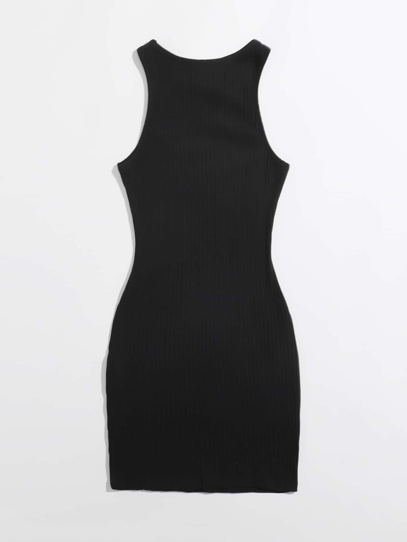 SHEIN CZARNA PRĄŻKOWANA MINI SUKIENKA PK01__XS