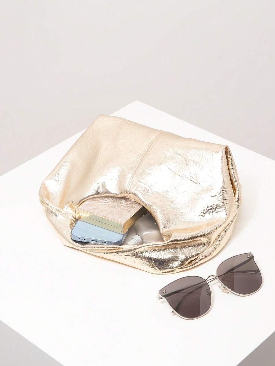 SHEIN ZŁOTA TOREBKA POŁYSK S07__28X10X14CM