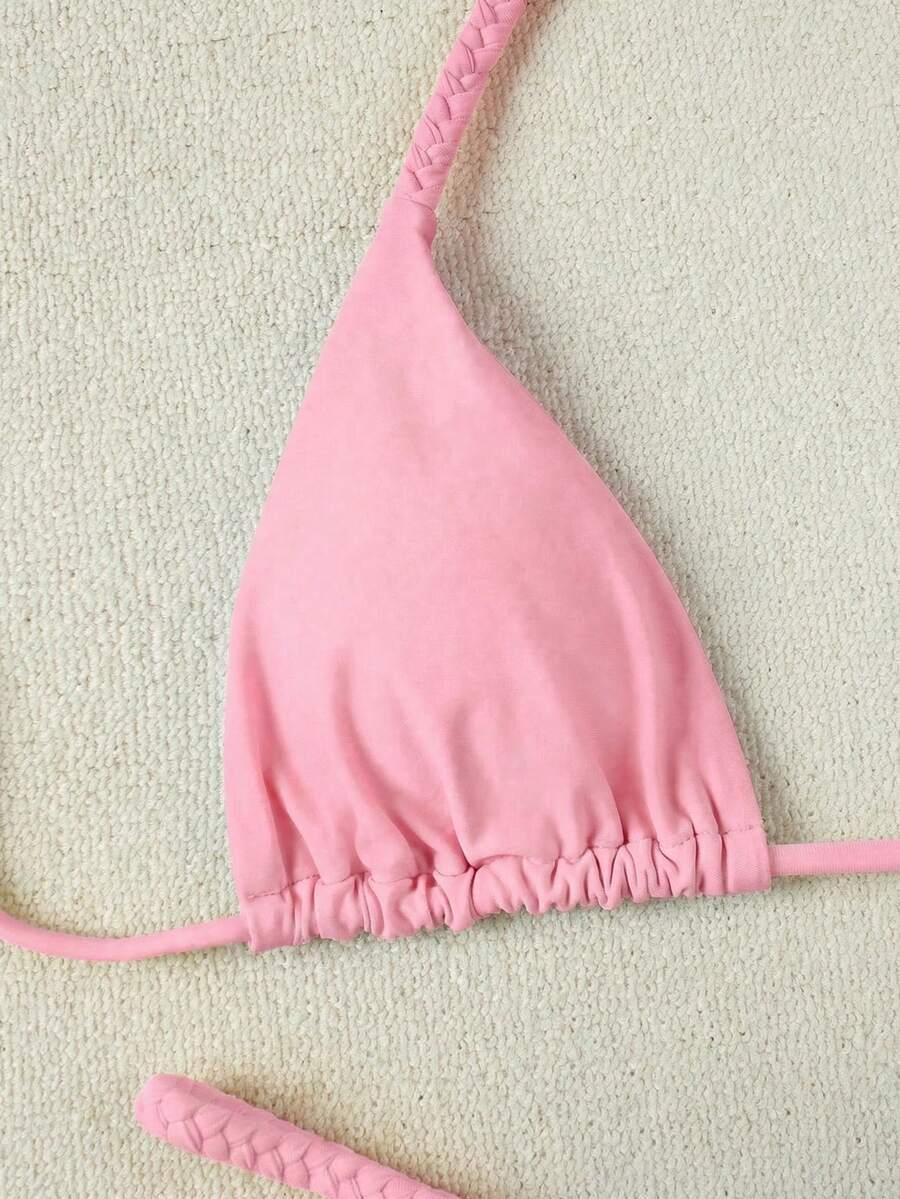 SHEIN RÓŻOWY DWUCZĘŚCIOWY STRÓJ KĄPIELOWY S09__M