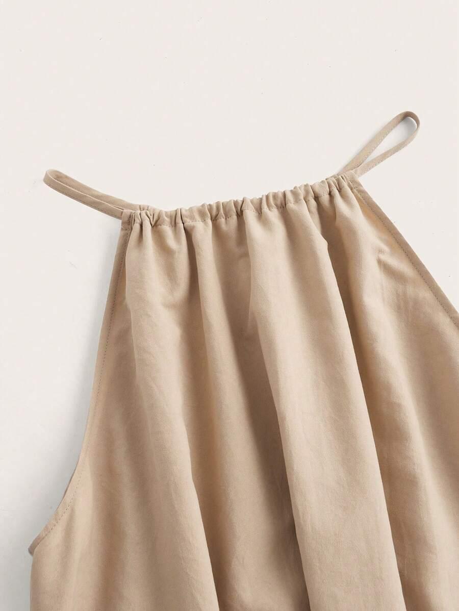 SHEIN BEŻOWA MAXI SUKIENKA S06__M