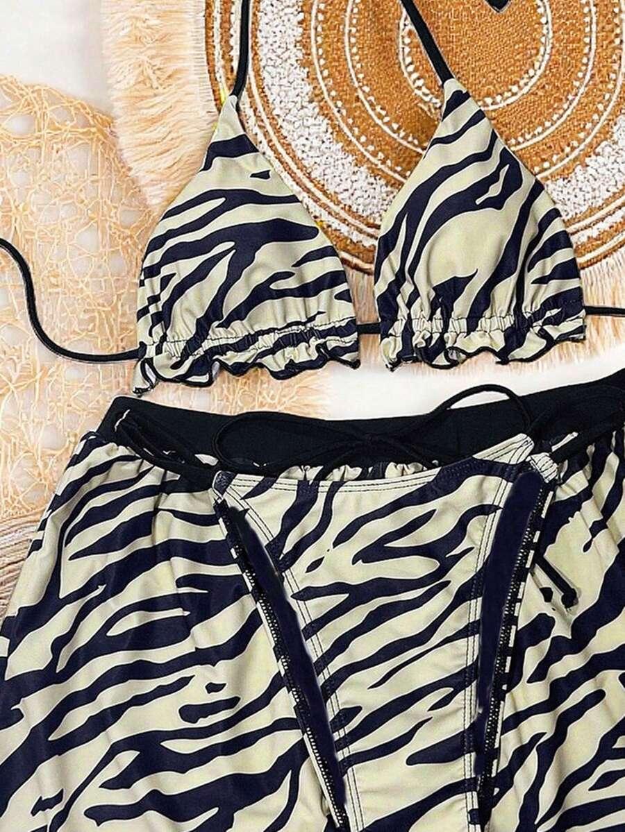 SWIM SXY TRZYCZĘŚCIOWY STRÓJ KĄPIELOWY ANIMAL PRINT S09__M
