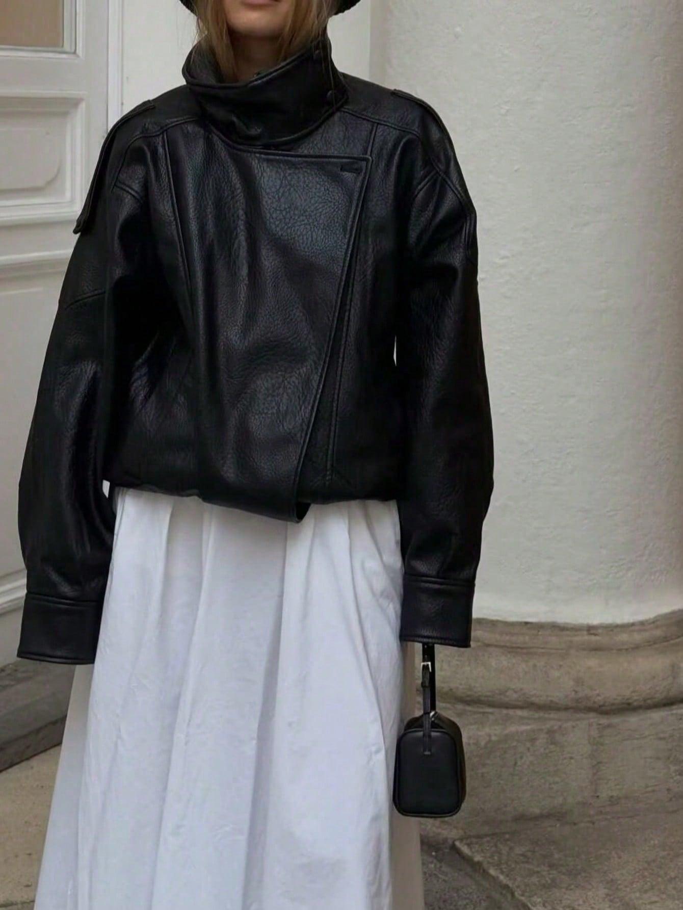 SHEIN CZARNA KURTKA IMITACJA SKÓRY S06__L