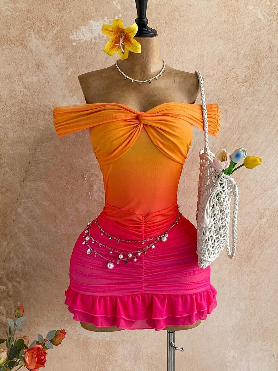 SOLEIA MINI SUKIENKA OMBRE S06__S