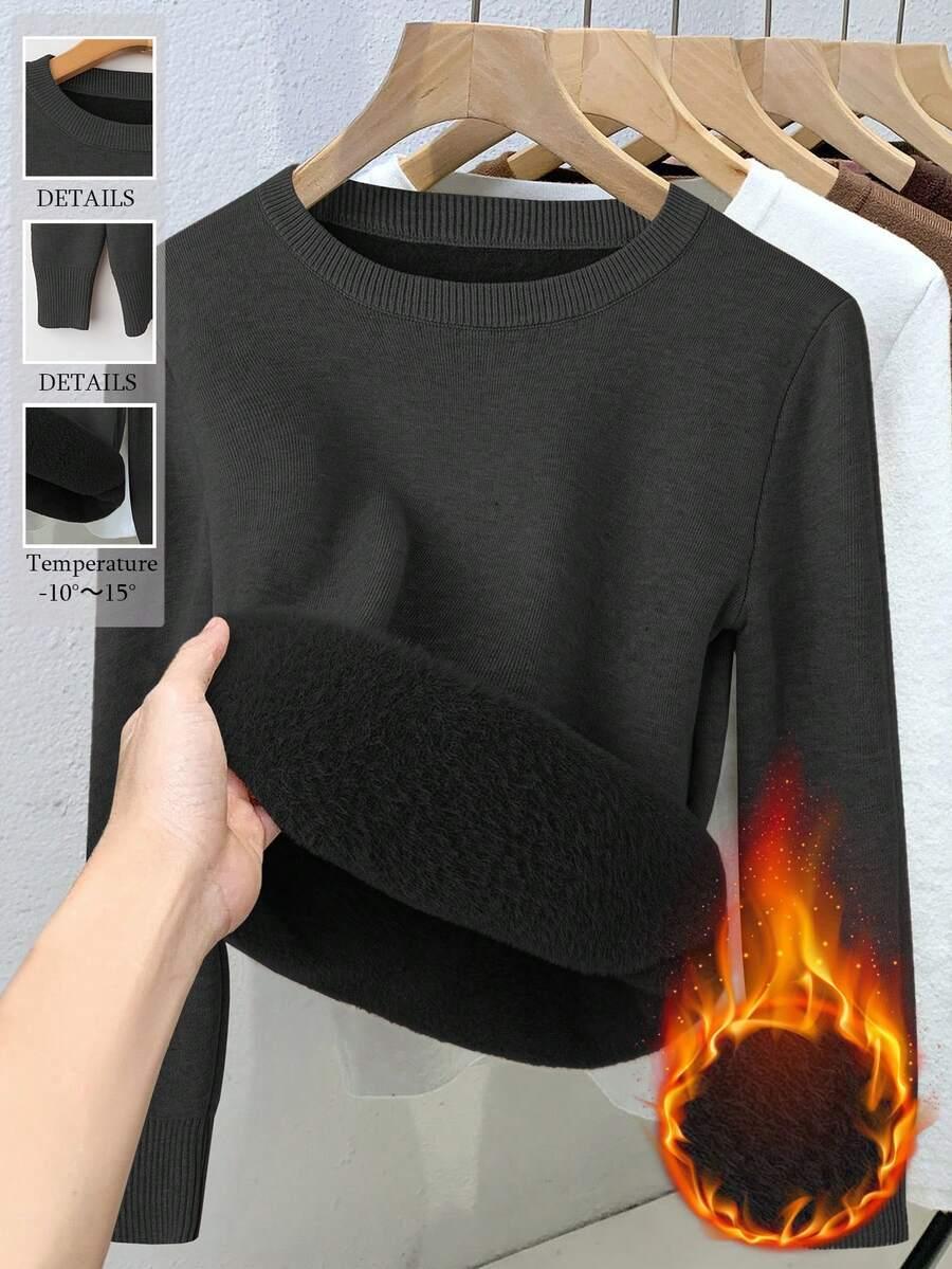 SHEIN CZARNA BLUZKA DŁUGI RĘKAW S06__S