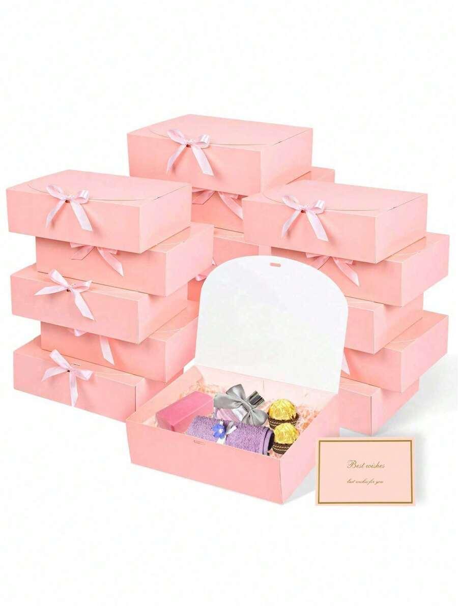 SHEIN RÓŻOWE PUDEŁKO PREZENTOWE 4-PACK S07__16,5X16,5X5CM