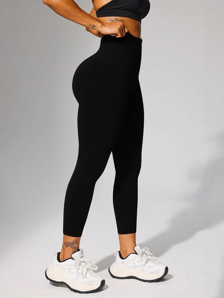 SHEIN CZARNE LEGGINSY WYSOKI STAN S06__M