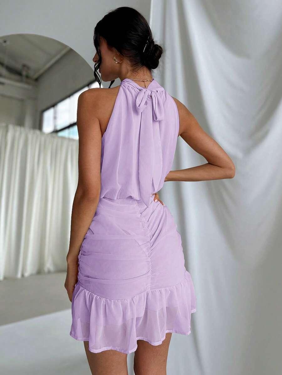 SHEIN FIOLETOWA MINI SUKIENKA S06__M