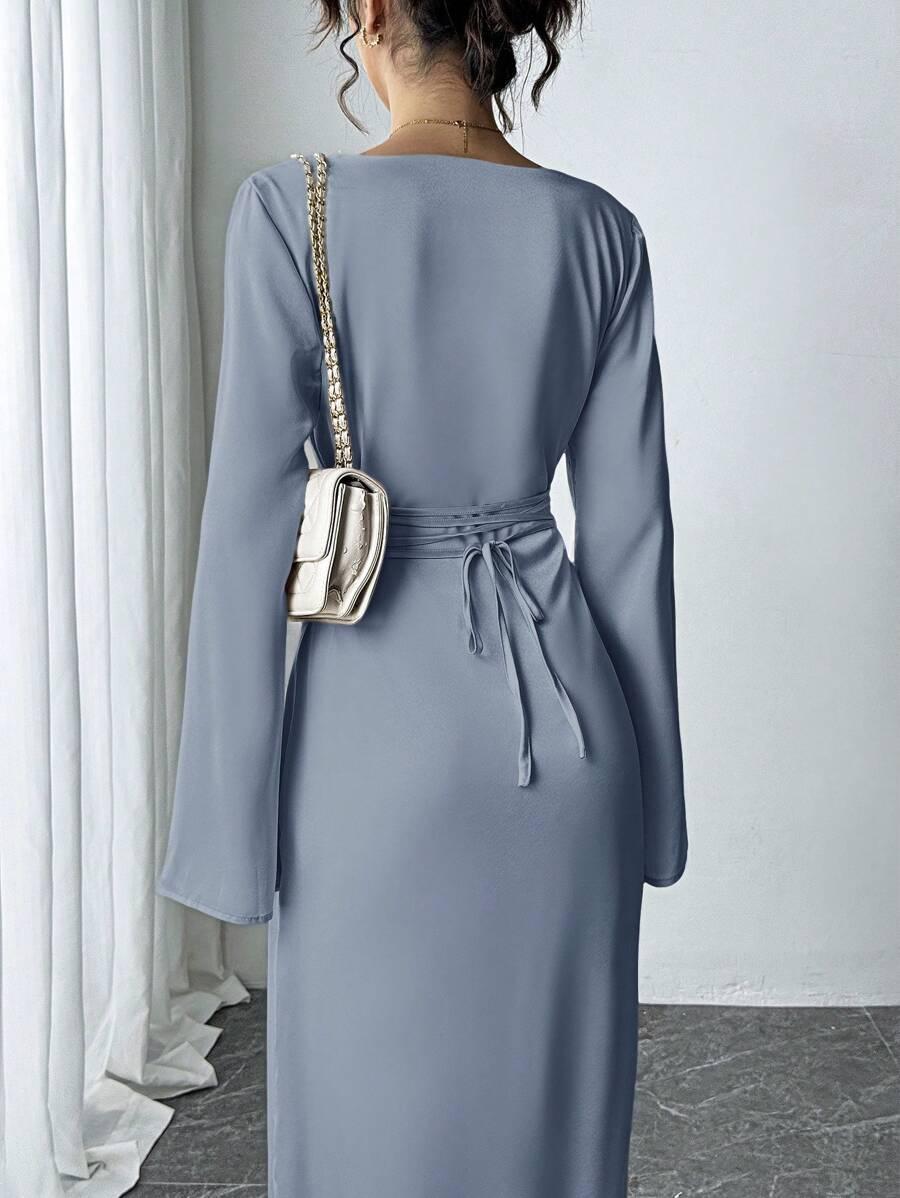 SHEIN NIEBIESKA MAXI SUKIENKA