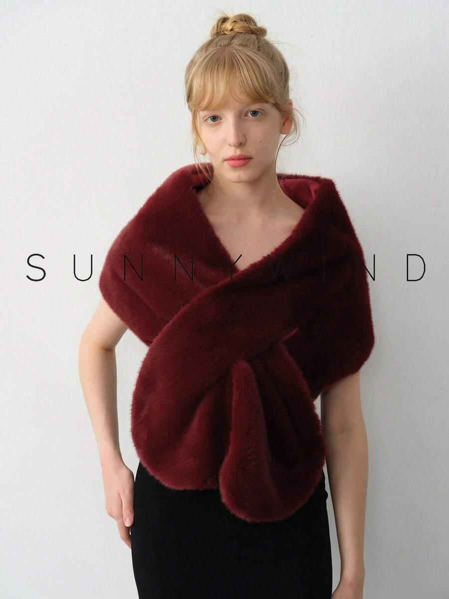 SHEIN BORDOWY SZALIK SZTUCZNE FUTRO W01__40X180CM