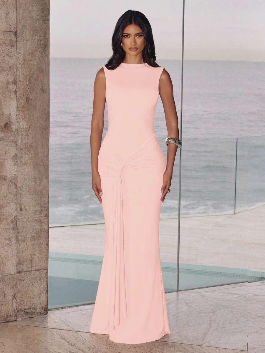 SHEIN RÓŻOWA MAXI SUKIENKA S06__S