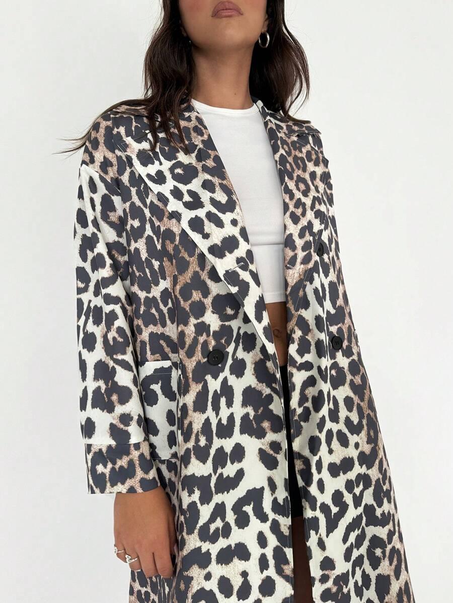 SHEIN PŁASZCZ ANIMAL PRINT W01__M