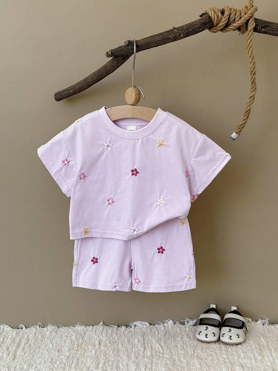 SHEIN T-SHIRT SPODENKI KOMPLET HAFT S09__80-86