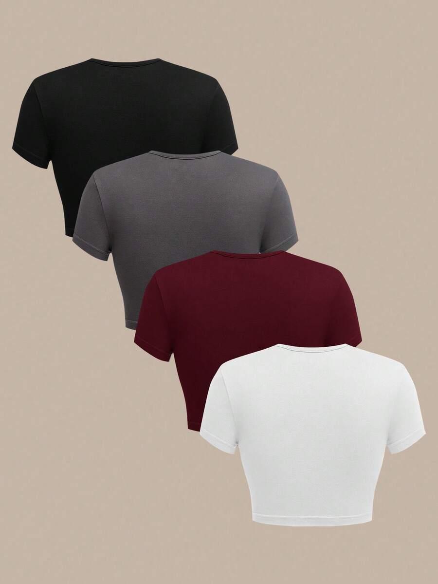 SHEIN TOP KRÓTKI RĘKAW 3 PACK S06__XXL