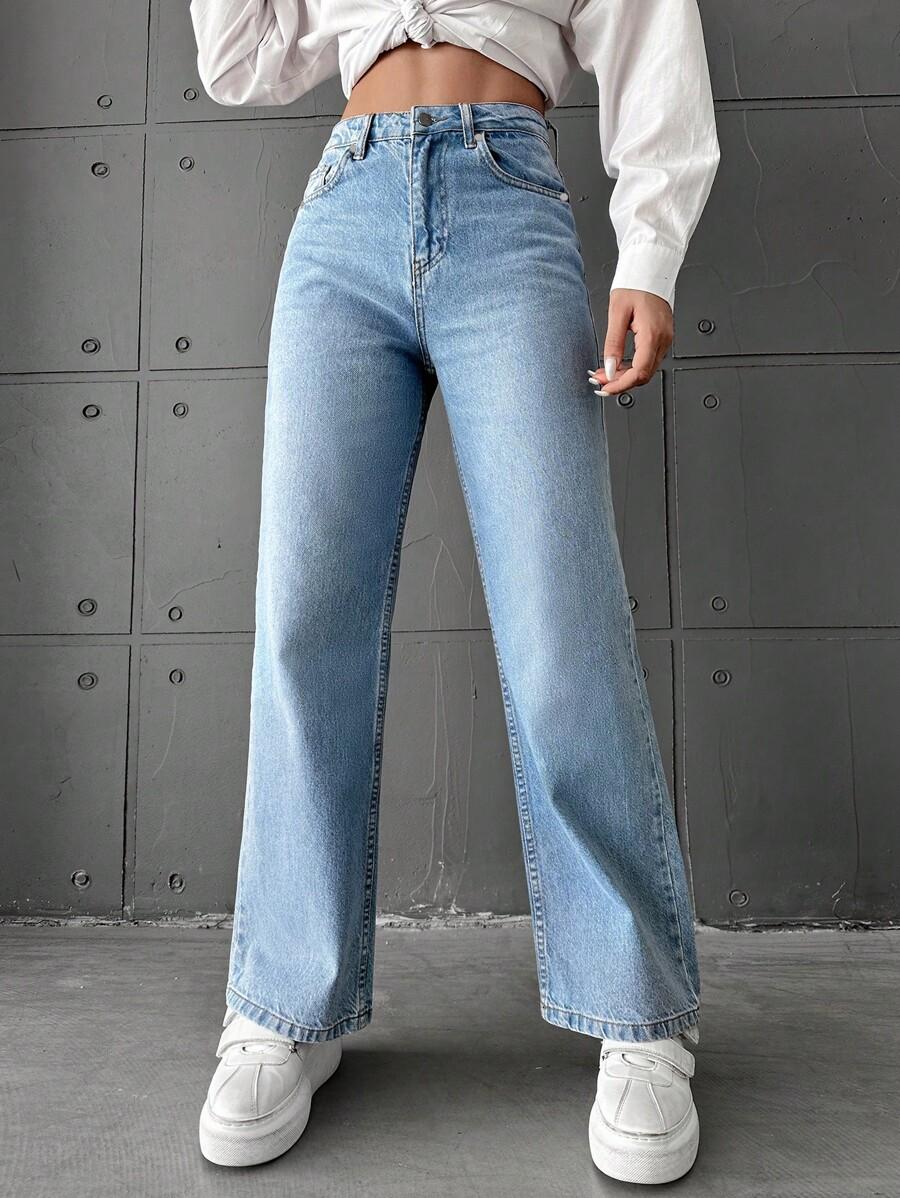 SHEIN JEANSY Z ROZSZERZANYMI NOGAWKI