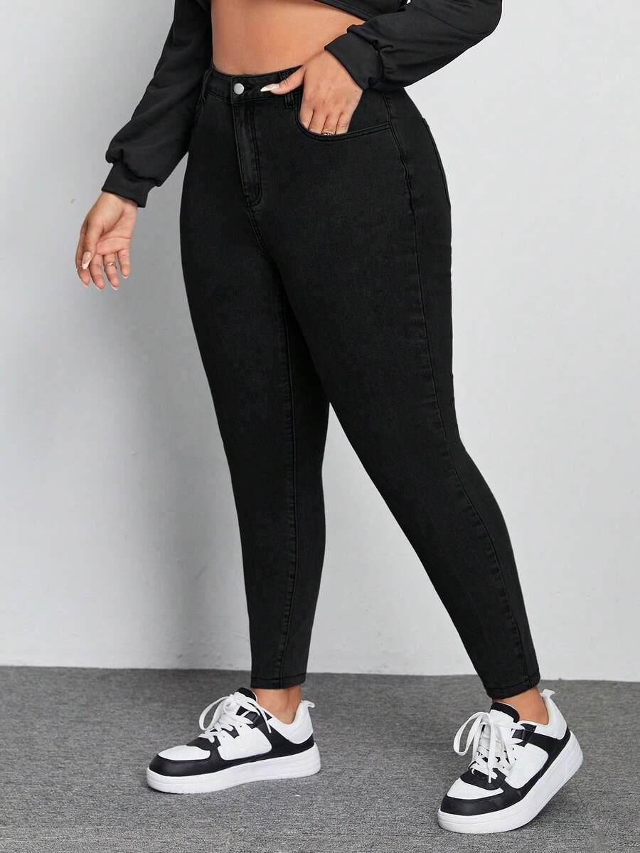 SHEIN CZARNE SPODNIE JEANS S06__XXL