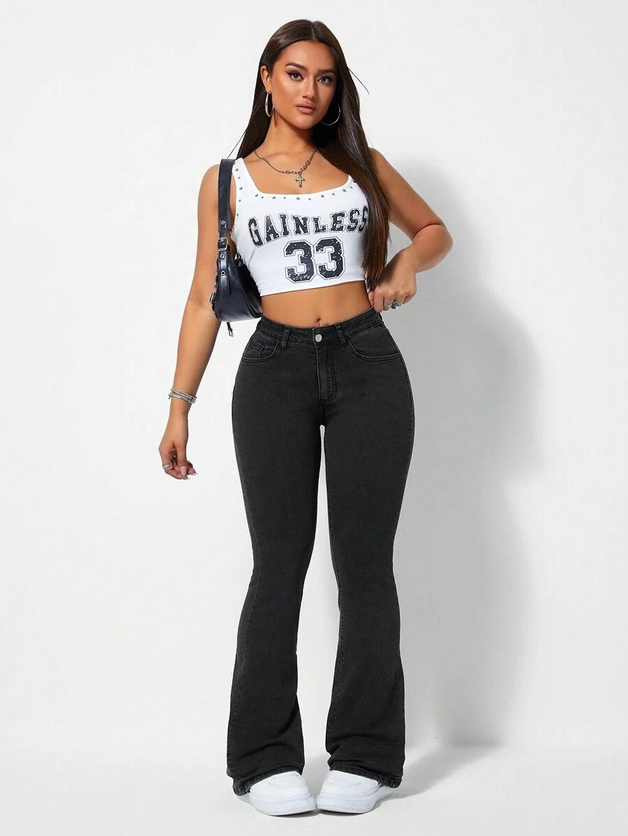 SHEIN CZARNE SPODNIE JEANS S06__L