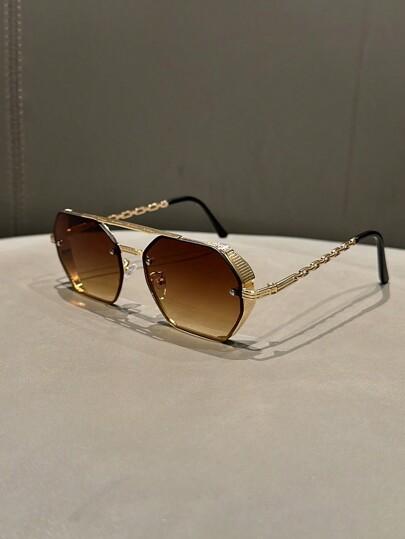 SHEIN OKULARY PRZECIWSŁONECZNE ZŁOTE OPRAWKI S07