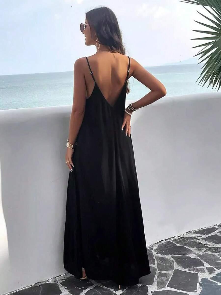 SHEIN CZARNA MAXI SUKIENKA S06__M