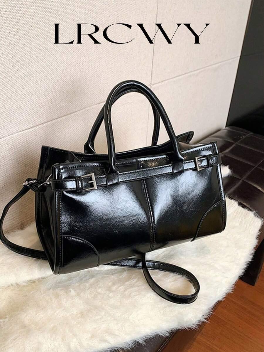 SHEIN CZARNA TOREBKA IMITACJA SKÓRY S07__18X30CM
