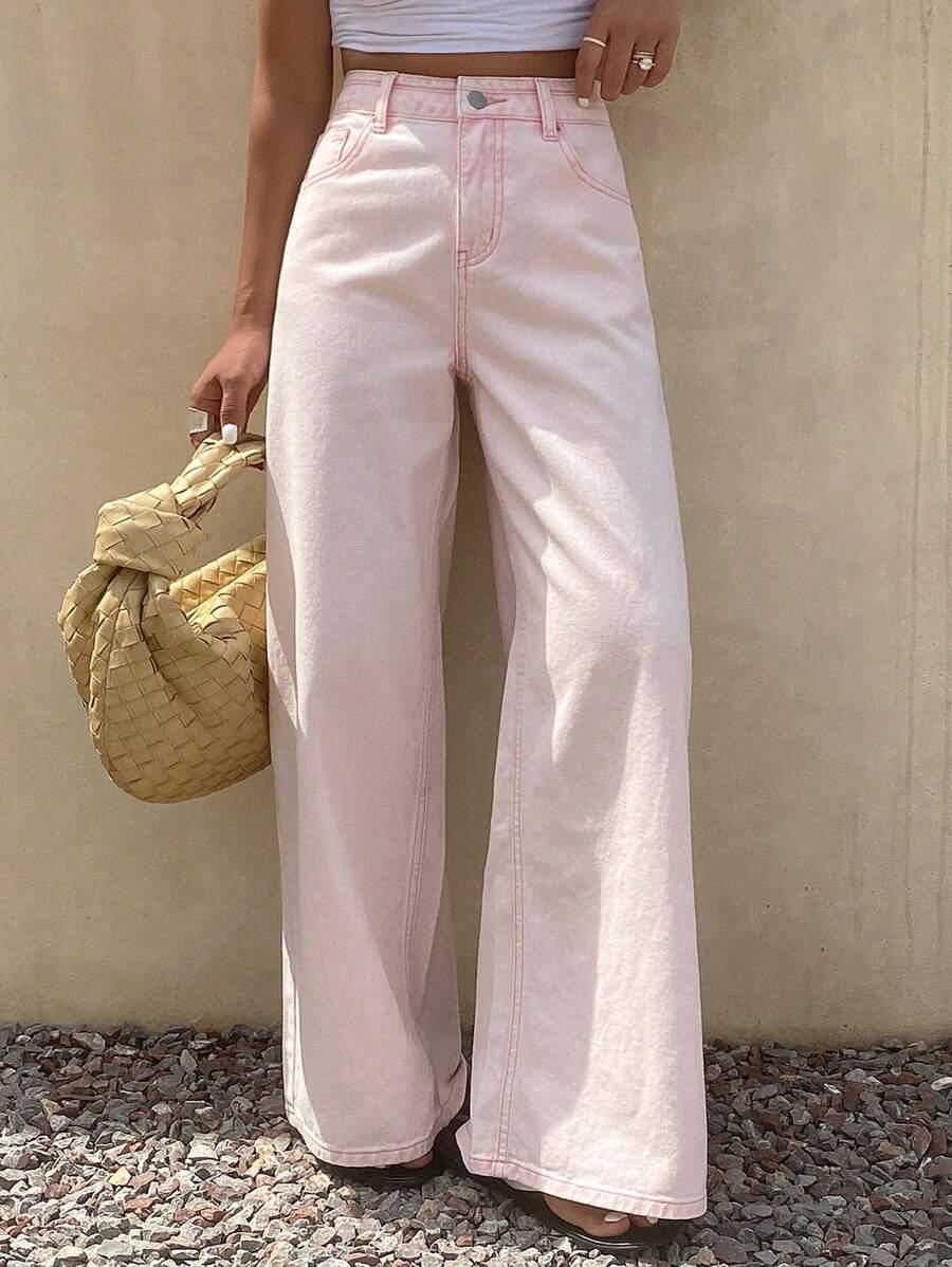 SHEIN RÓŻOWE SPODNIE JEANS S06__S