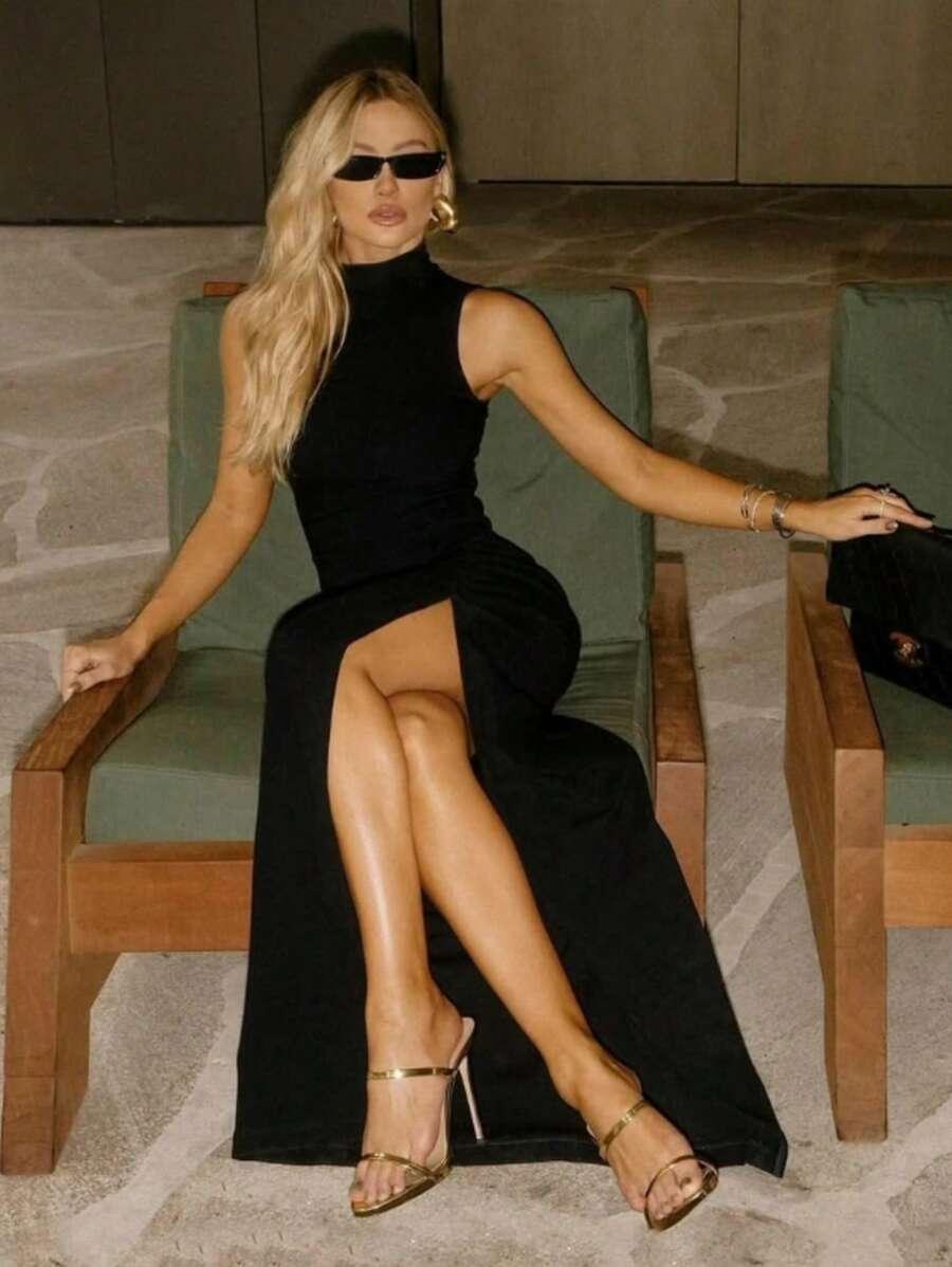 SHEIN CZARNA MAXI SUKIENKA S06__M