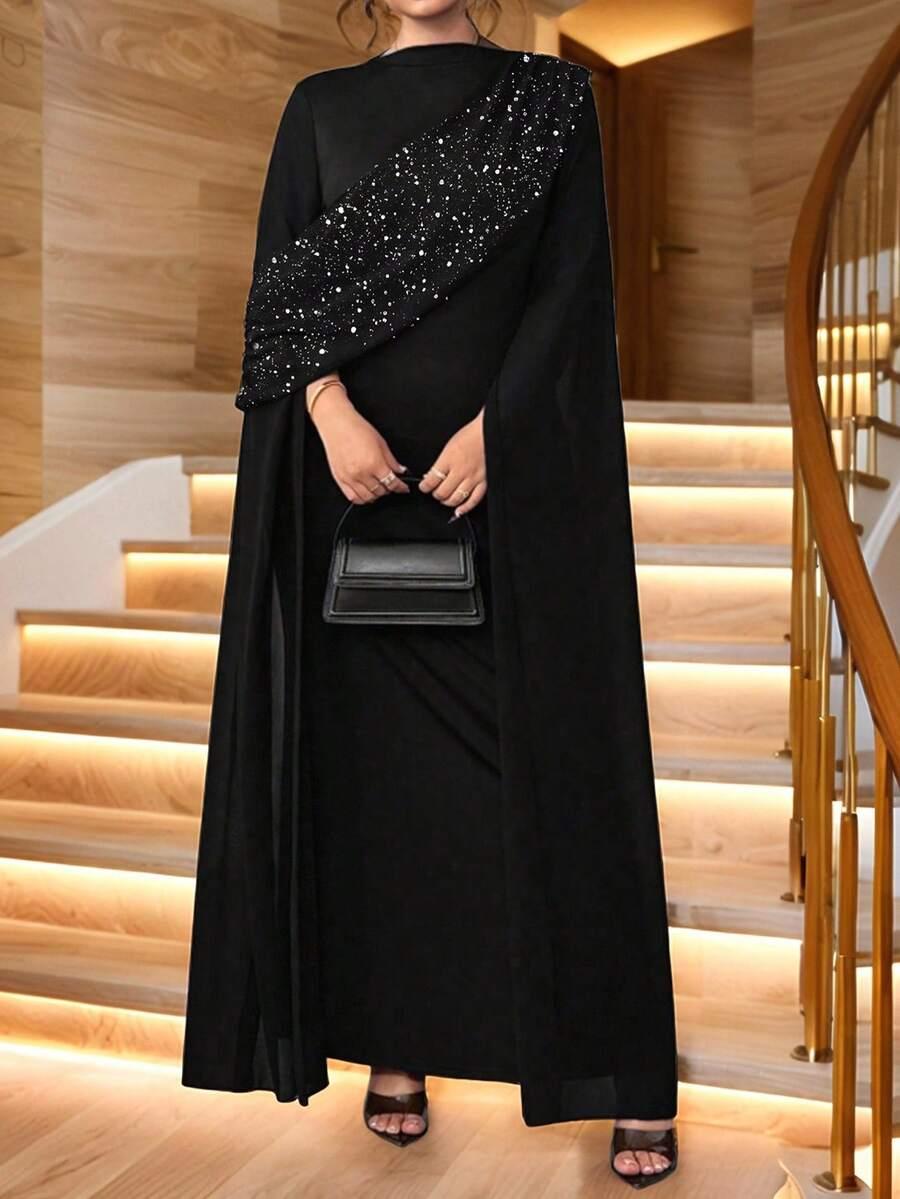 SHEIN CZARNA MAXI SUKIENKA S06__46