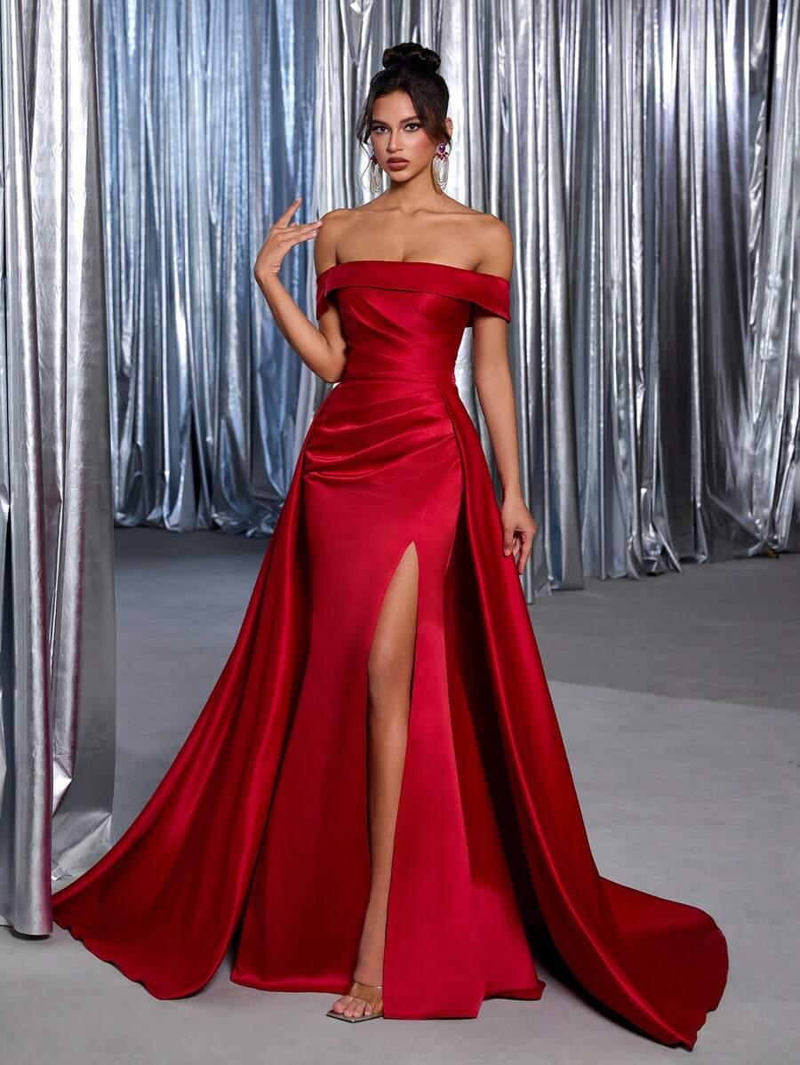 SHEIN CZERWONA MAXI SUKIENKA