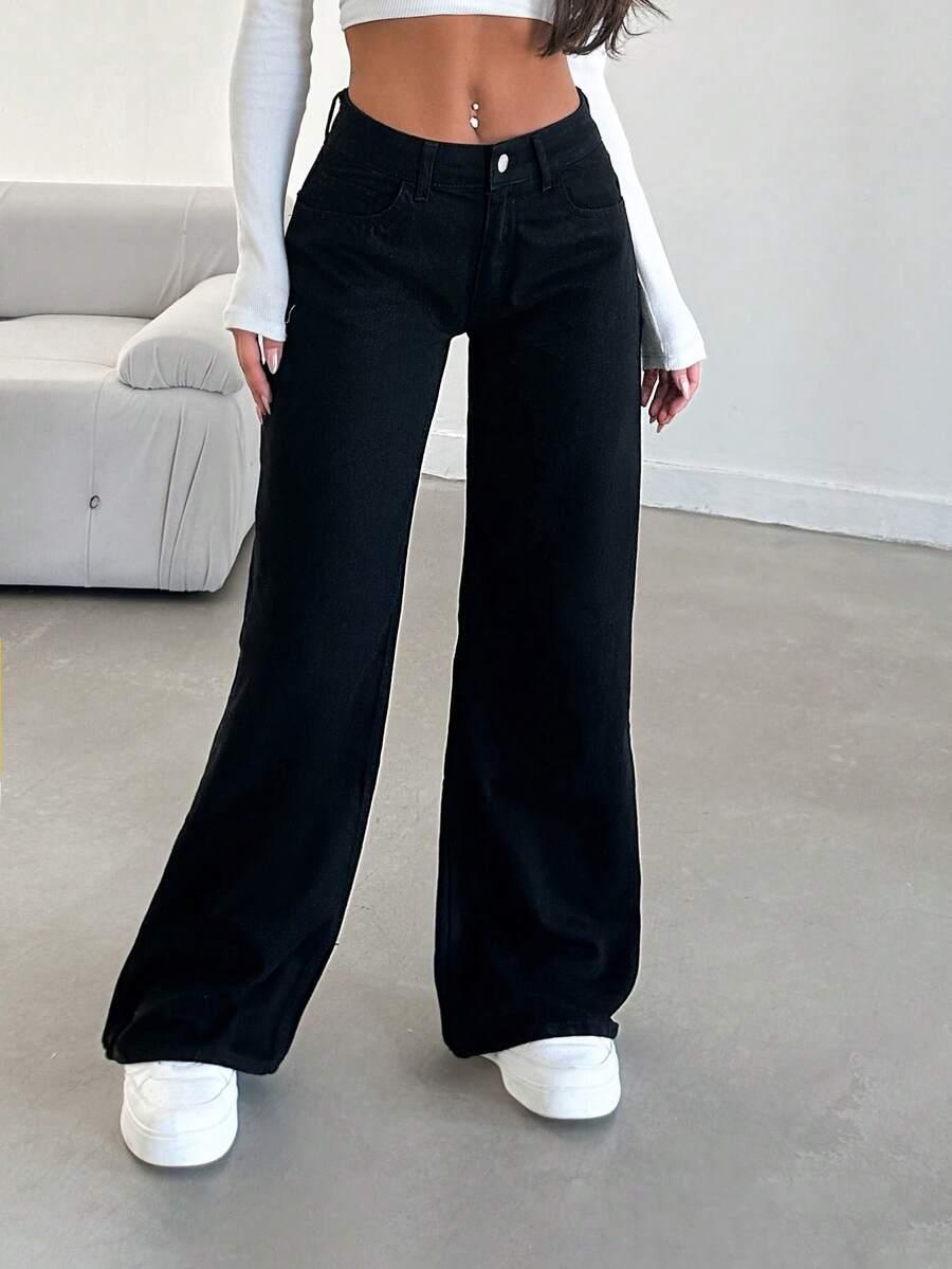 SHEIN CZARNE SPODNIE JEANS S06__S
