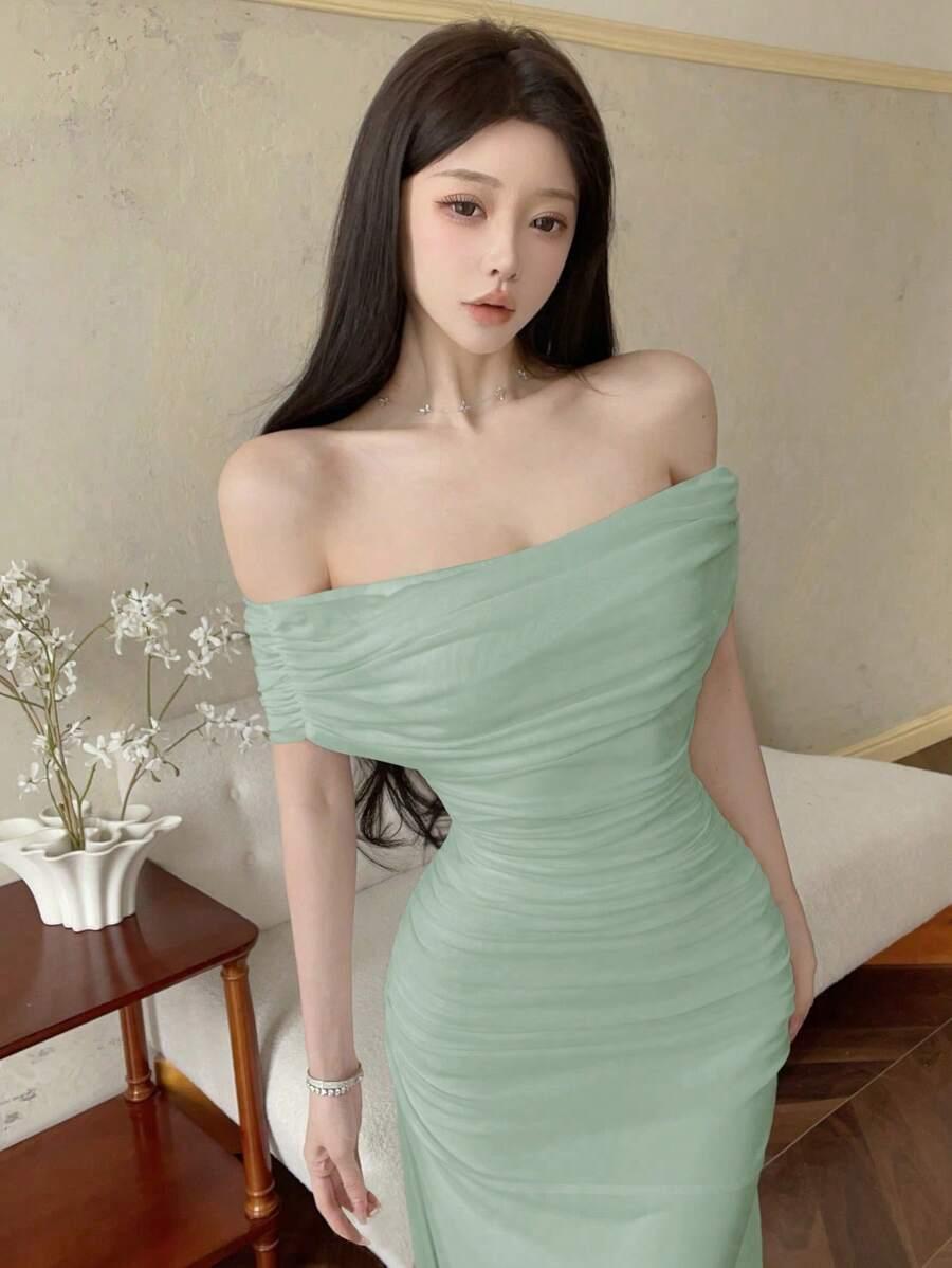 NOVVYNE ZIELONA MAXI SUKIENKA S09__L