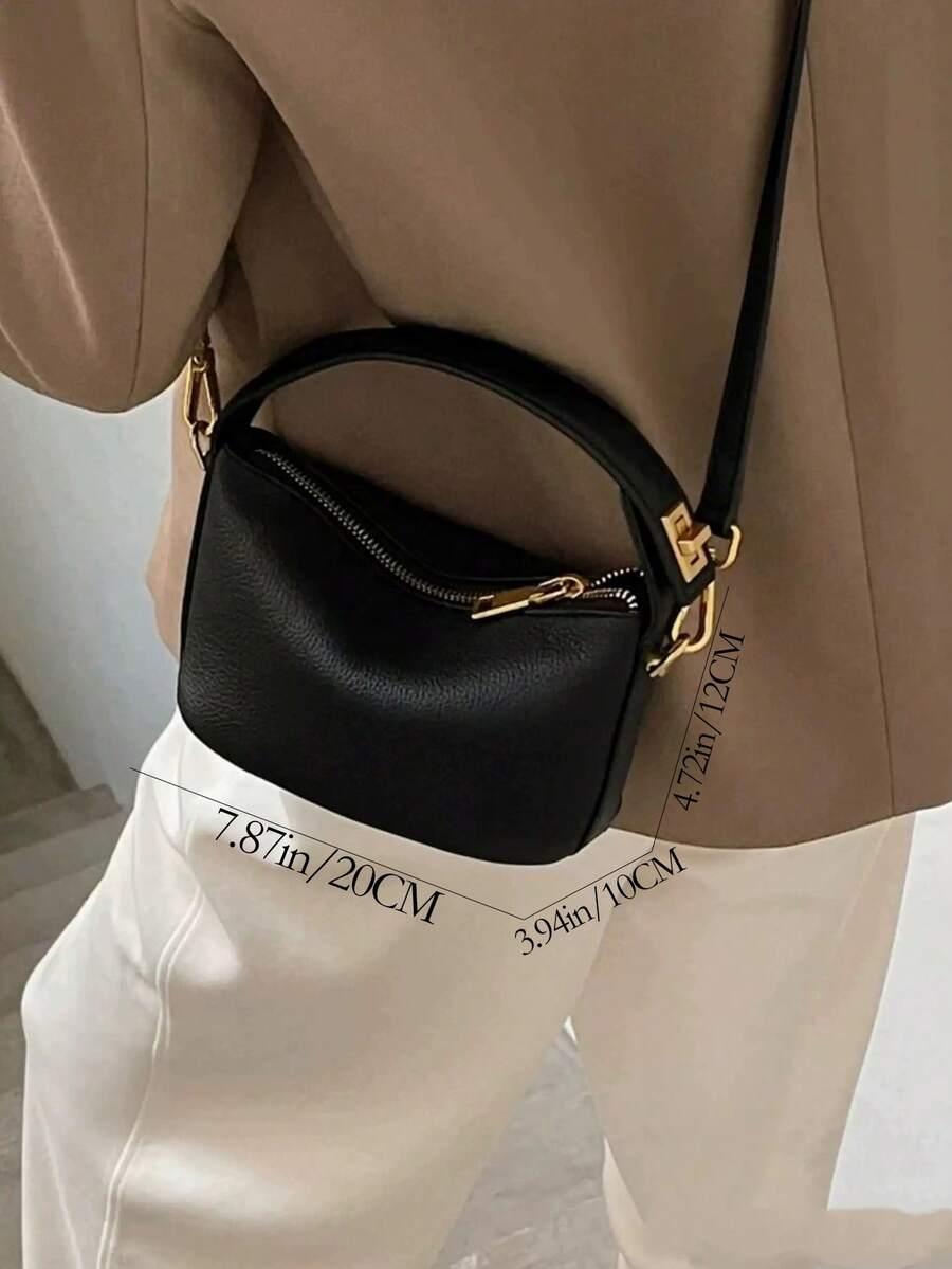SHEIN CZARNA TOREBKA IMITACJA SKÓRY S07__12X21CM