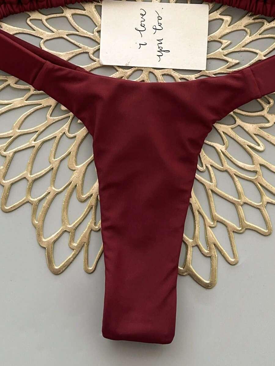 SHEIN BORDOWY DWUCZĘŚCIOWY STRÓJ KĄPIELOWY S09__L