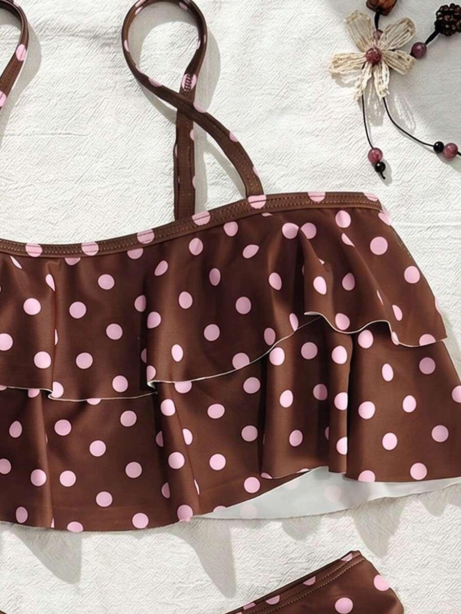 SHEIN DWUCZĘŚCIOWY STRÓJ KĄPIELOWY WZÓR GROSZKI S09__M