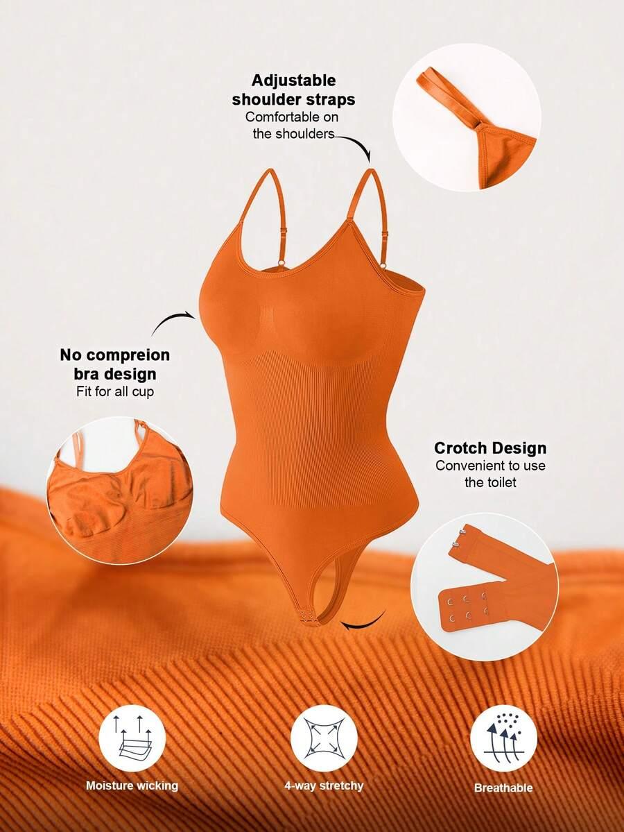 SHEIN POMARAŃCZOWE BODY NA RAMIĄCZKACH S09__XXS
