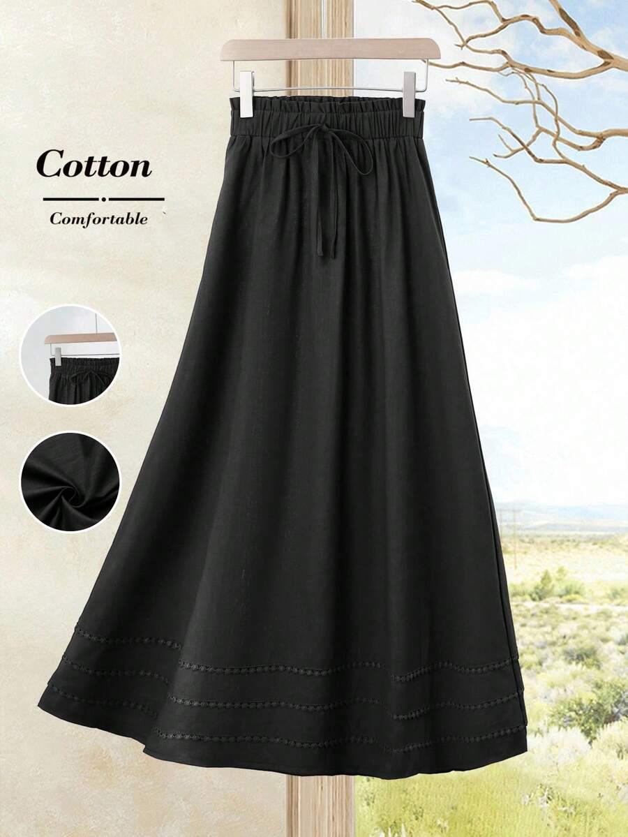 SHEIN CZARNA MAXI SPÓDNICA S06__M