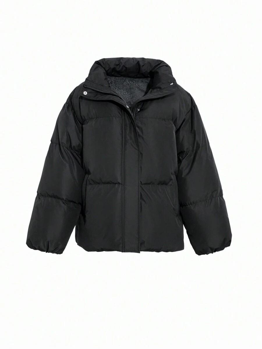 SHEIN CZARNA PIKOWANA KURTKA W01__L