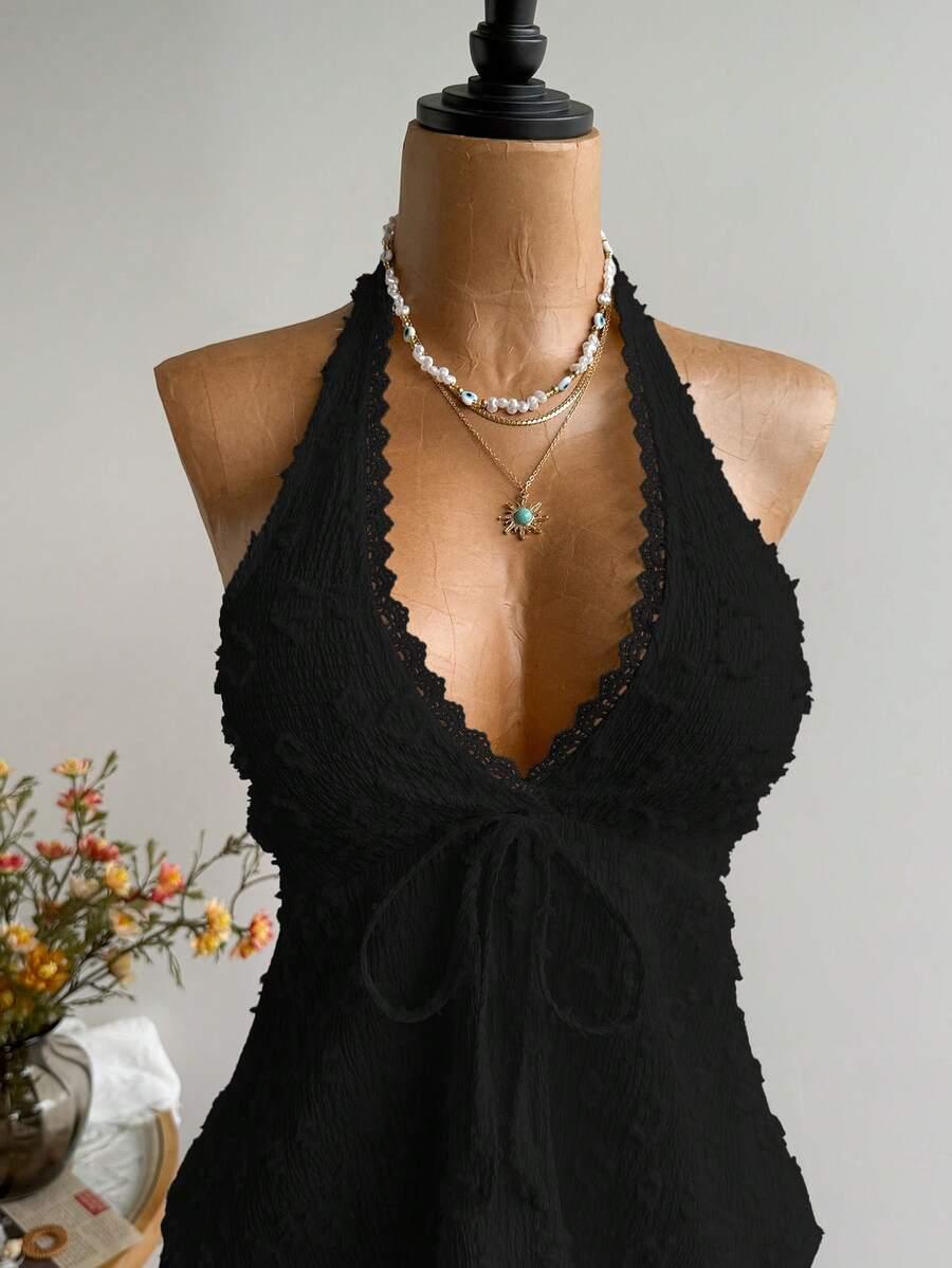 BUZZELLE CZARNY TOP WIĄZANIE PK01__M
