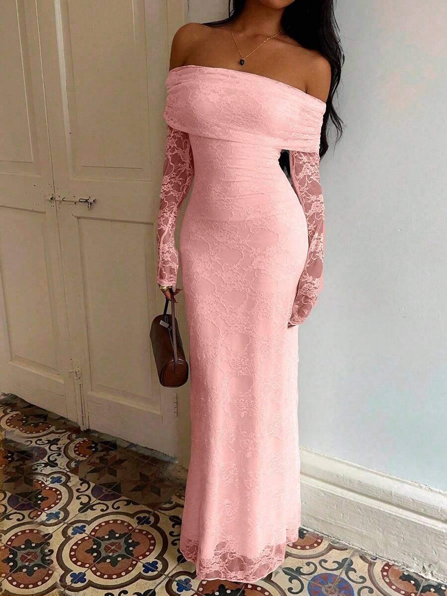 SHEIN RÓŻOWA MAXI SUKIENKA S06__XS
