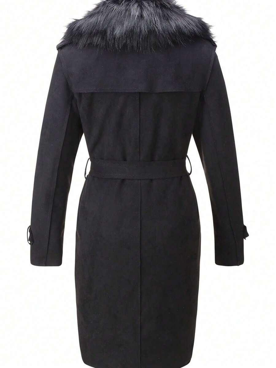 SHEIN CZARNA KURTKA FUTERKO W01__S