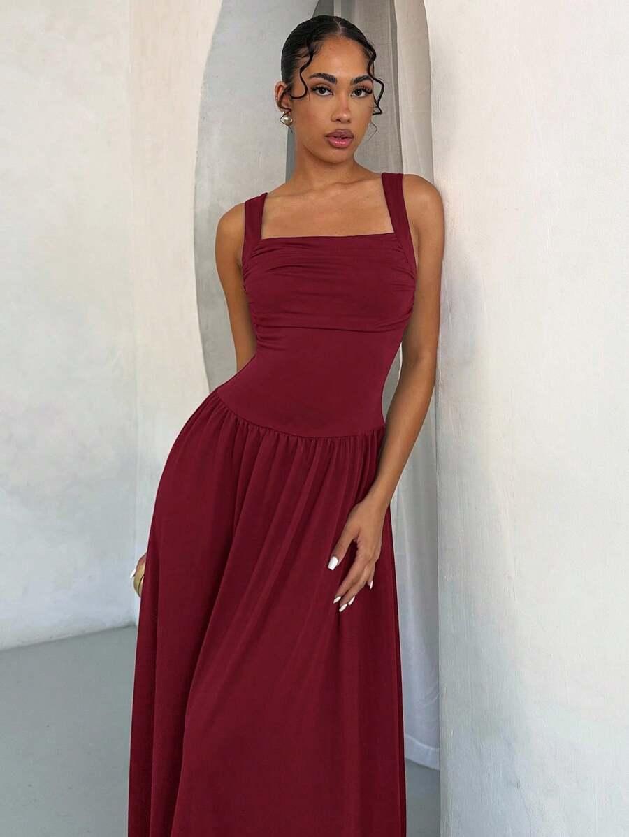 SHEIN BORDOWA MAXI SUKIENKA S09__L