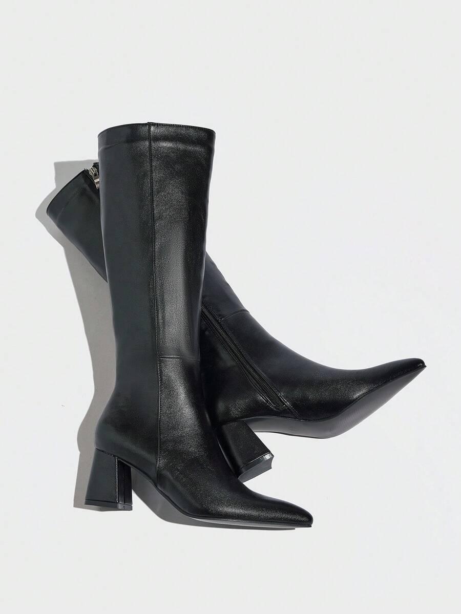 SHEIN KLASYCZNE CZARNE KOZAKI ZAMEK W01__36