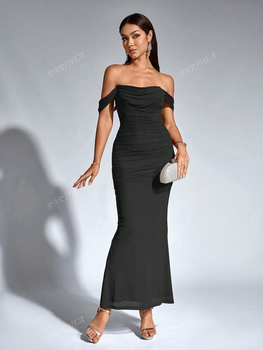 SHEIN CZARNA MAXI SUKIENKA S06__S