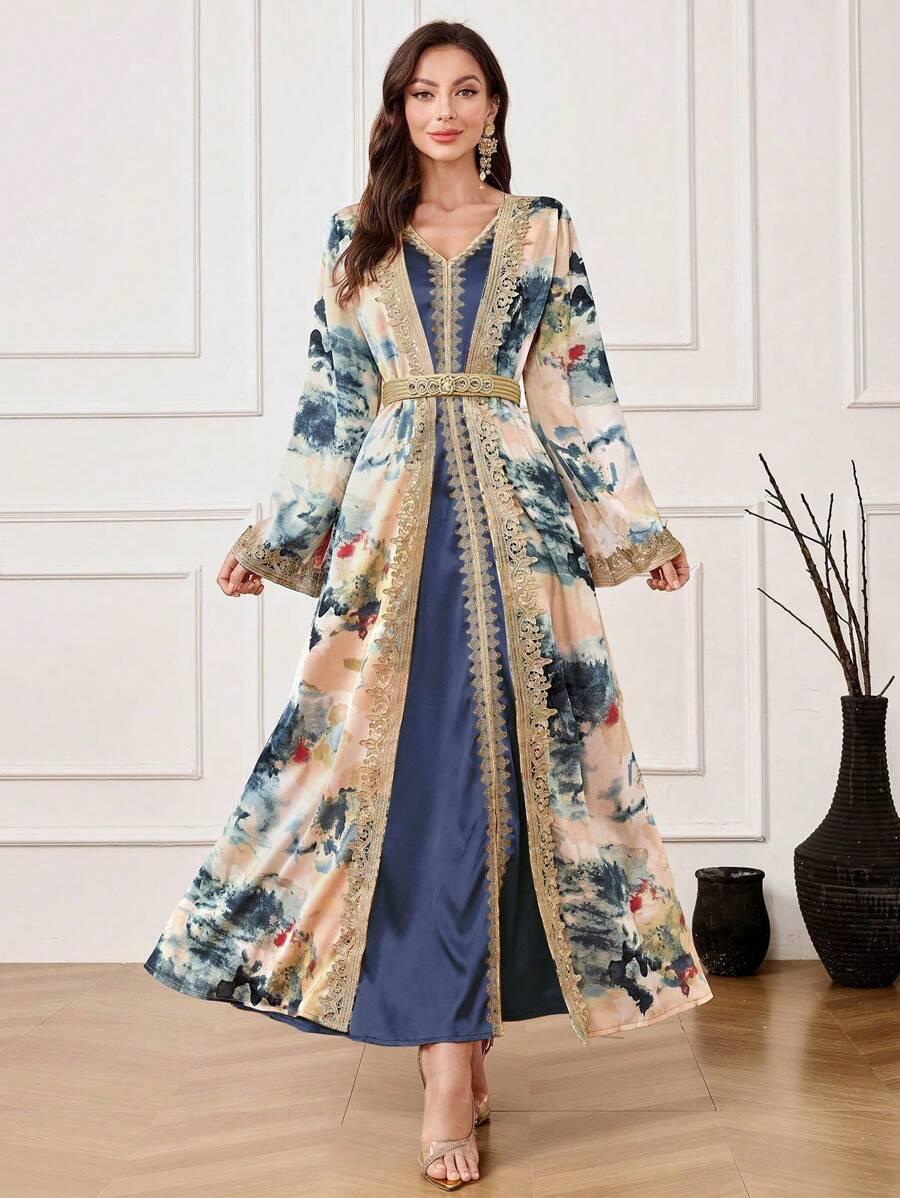 SHEIN MAXI SUKIENKA DŁUGI RĘKAW PK01__S