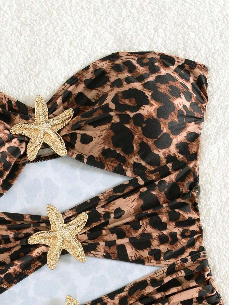 SHEIN JEDNOCZĘŚCIOWY STRÓJ KĄPIELOWY ANIMAL PRINT S09__L
