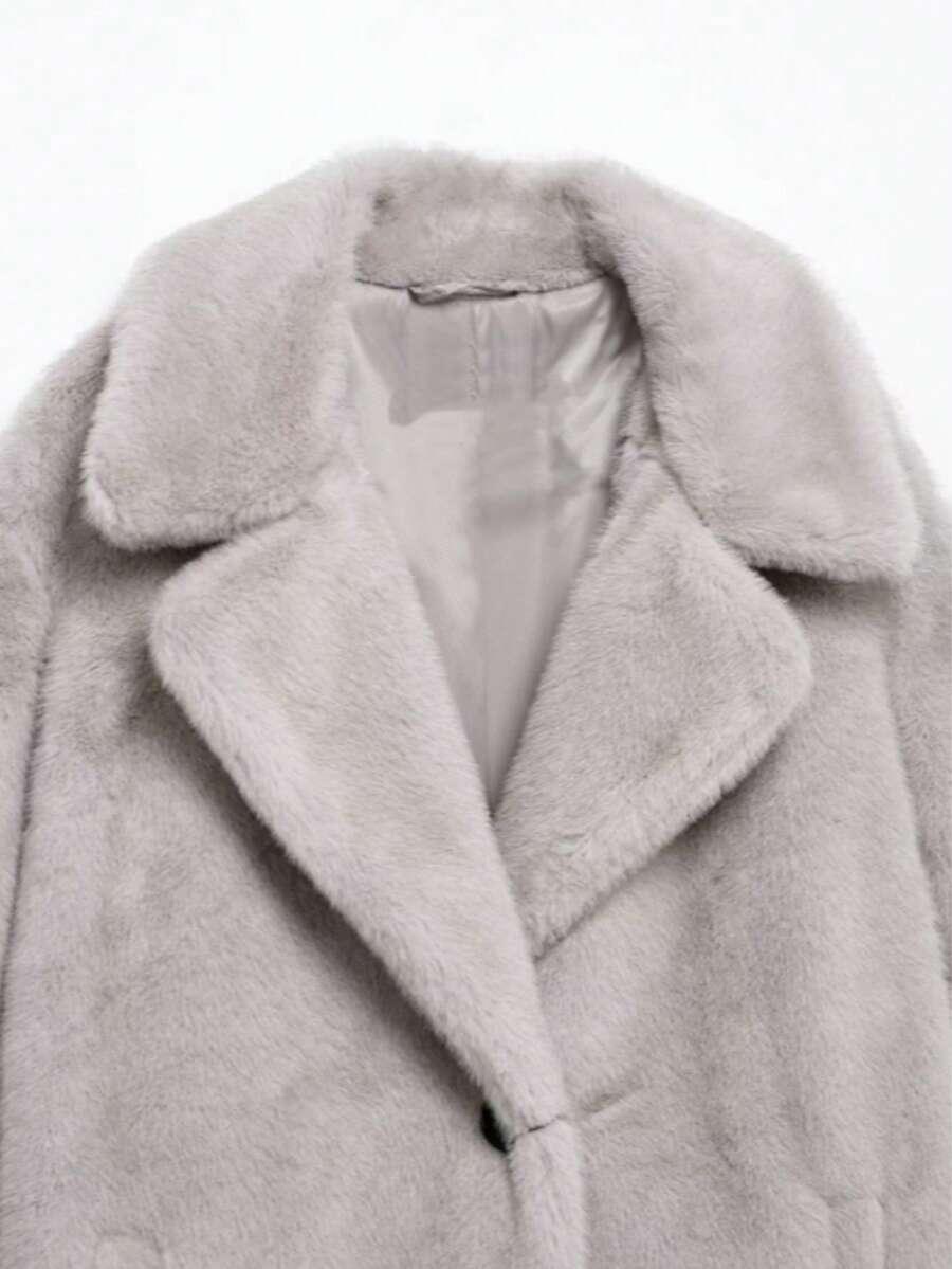 SHEIN SZARY PŁASZCZ MIŚ W01__XS