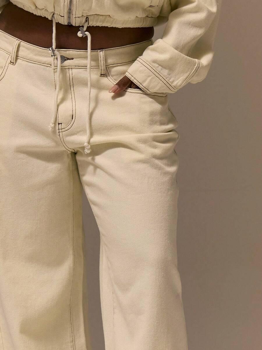 MUSERA BEŻOWE JEANSY KIESZENIE S06__50